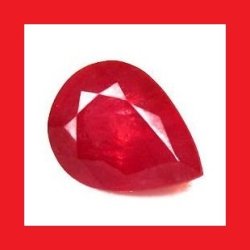 Ruby - Vivid Red Pear Facet - 0.230cts