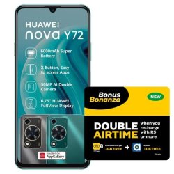 Huawei Nova Y72 128GB Dual Sim - Black + Mtn Sim Kit & LTE Device Promotion