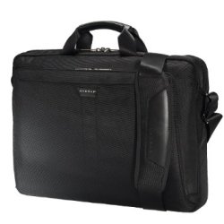 Everki Lunar 18.4" Notebook Briefcase Bag – Leather Handles And Accents – Water-repellant Nylon Exterior – Magnetic Quick-access Pocket And Stash Compartment – Trolley Handle Pass-through Pocket