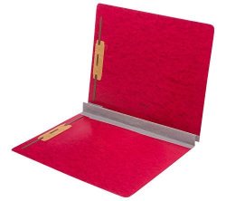Tab Top Tab Pressboard Classification Folder - 2" Expansion 2 Fasteners Letter Size Executive Red 10 BOX
