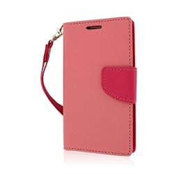 LG Optimus L70 Wallet Case Mpero Flex Flip 2 Wallet Stand Case For LG Optimus L70 Realm MS323 LS620 - Pink