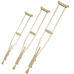 Crutch Underarm Wooden Rubber Tip Each