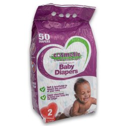 Premium Baby Diapers Size 2 Value Pack - 50 Unisex Diapers