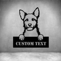 Australian Terriers With Custom Text - 600MM Matt Gold