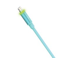 MiPOW Glowsync Mfi Certified Lightning Power Cable With LED in Light Blue