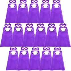 D.q.z Superhero Capes For Kids Bulk With Masks Children Super Hero Dress Up PARTY-16 Pack Purple