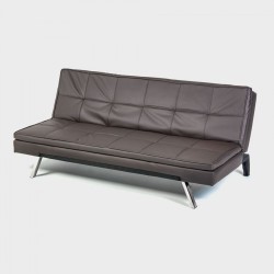 Xander PU Leather Sleeper Sofa in Chocolate Brown
