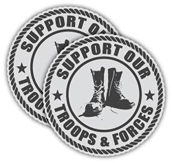 Sticker Frenzy Pair Reflective Support Our Troops And Forces Marine Boots Hard Hat Decals Motorcycle Helmet Decals Badge Labels Toolbox