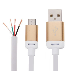 Round Line Metal Head Micro Usb To Usb 2.0 Data Charger Cable For Samsung Galaxy S6 S6 Edge ...