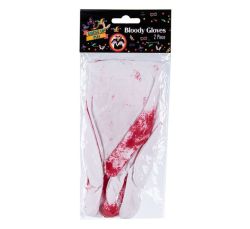 Bloody Gloves - Halloween Decorations - White - 2 Piece - 8 Pack
