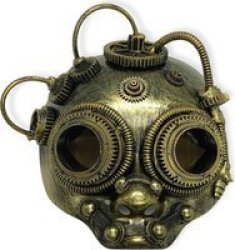 Steampunk Antique Gold Cog Rivet Face Mask