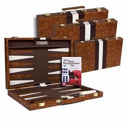 Get The Games Out Top Backgammon Set - Classic Board Game Case - Best Strategy & Tip Guide - Large Brown Renewed