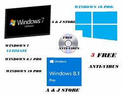Windows 10 8.1 7 All In One USB Ultimate Pro 64-BIT A Cd With 3 Free Antivirus Upgrade Recovery Fix Reinstall Restore Repair Reboot Recovery