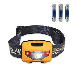 Cree LED Headlamp Flashlight Stct With Red Light Headlamp Waterproof Head Lights LED For Kids And Adults Camping Running Batteries Included Yellow