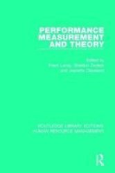 Performance Measurement And Theory Hardcover