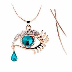 Hcdjgh Tear Drop Eyelash Necklace Women Magic Crystal Chain Romantic Gift Mothers Valentine Day A-multicolor