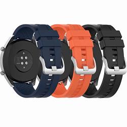Chofit Band Compatible With Huawei Watch GT2 46MM GT Active Watch samsung Galaxy Watch 46MM GEAR S3 22MM Silicone Replacement Wristband Strap 3 Pack