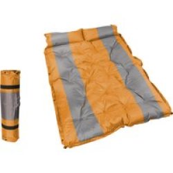 184X120CM Self-inflating Double Camping Mattress With Inflatable Headrests - Orange
