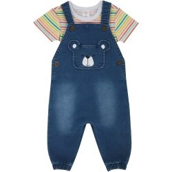 Made 4 Baby Boys Denim Dungaree With Bodyvest 12-18M
