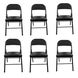 Foldable Outdoor Chairs -6 Pack -black