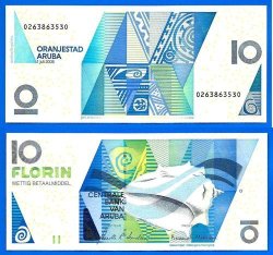 Aruba 10 Forint 2008 Unc Conch America Banknote