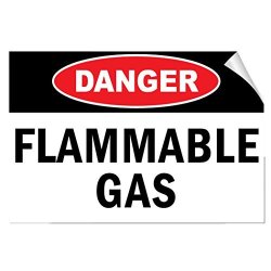 Danger Flammable Gas Hazard Flammable Label Decal Sticker Sticks To Any Surface
