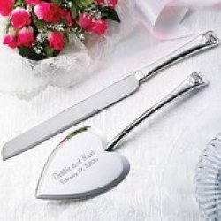 Personalized Heart-shaped Cake Serving Set
