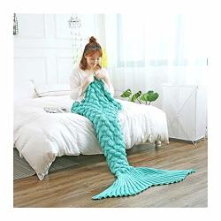 Maryyun Mermaid Tail Blanket Mermaid Blanket For Girls All Seasons Soft And Warm Sleeping Mermaid Blanket For Kids Color : Fish Scales Green Size : 190X90CM