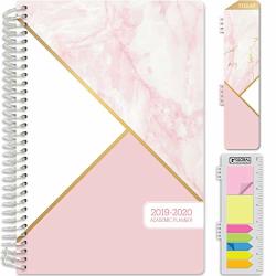 Hardcover Academic Year 2019-2020 Planner: June 2019 Through July 2020 5.5X8 Daily Weekly Monthly Planner Yearly Agenda. Bonus Bookmark Pocket Folder And Sticky Note