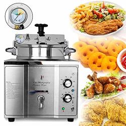 CGOLDENWALL 2.4KW 15L Stainless Steel Commercial Electric Pressure chicken  Deep Fryer Fry Frying Machine 110V/220V