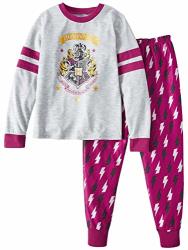 Harry Potter Girl's Long Sleeve 2-PIECE Pajama Sleep Set 7 8 Gray purple