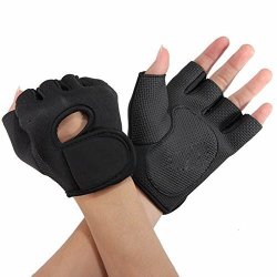 Flammi Women's Cycling Half Finger Gloves in Black