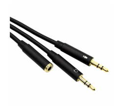 GIZZU Audio 1 X 3.5MM Female To 1 X 3.5MM Male MIC + 1 X 3.5MM Male Headset Jack Adapter Cable
