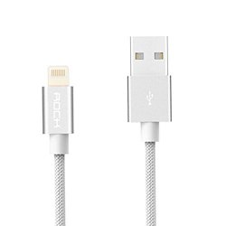 Apple Mfi Certified Rock 3FT 100CM Nylon Braided Tangle-free Aluminum Casing 8-PIN Lightning To USB Sync charger Cable For Iphone X 8 8 PLUS 7 7 PLUS 6S New Ipad 9.7"