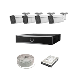 Hikvision Acusense 4MP Ip Camera Kit - 16CH 4K Nvr - 4 X 4MP Ip Cameras