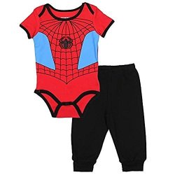Spiderman Marvel Baby Boys Creeper And Pants Set 3 6M