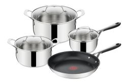 Tefal Jamie Oliver Kitchen Essential Stainless Steel Cookware Set 7 Piece