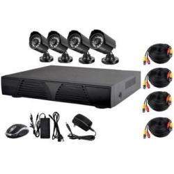 4 Channel Cctv Kit With 900 Tvl Night Vision Outdoor Cameras Support 3G And Phone Viewing