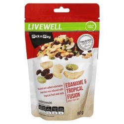 Live Well Edamame & Tropical Mix Snack 90G