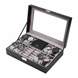 Asixx Watch Box Watch Display Case Multi-functional Watch Display Case Ring Jewelry Storage Box Organizer With 8 Slots And 2 Grids For Storing Rings