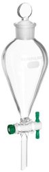 Chemglass Life Sciences Chemglass CG-1742-07 Glass Squibb Style Separatory Funnel With 6MM Ptfe Stopcock 2000ML Capacity