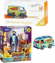 Hot Wheels Cartoon Mystery Van Machine Id Hw Car Premium Bundled With Scooby-doo Exclusive Figures Skeleton Man 2 Items