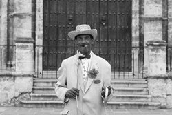 Vintography 8 X 12 Black And White Photo Of Cubans Dress Up And Pose For The Tourist Camera Like This Man Smoking A Cigar On