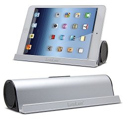 Lugulake Aluminum Portable Bluetooth 4.0 Speaker With Stand Dock Hifi 2X 3WATTS Enhanced Bass 10 Hours Playtime-silver