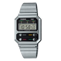 Casio Vintage Watch Silver Men's Watch A100WE-1ADF