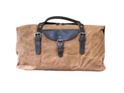 Waxed Canvas And Genuine Leather Duffel Bag
