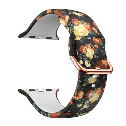 Silicone Strap For Apple Watch 42 44 45MM-VINTAGE Roses