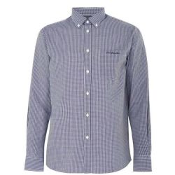 Pierre Cardin Mens Long Sleeve Shirt - Nvy S Gingham Parallel Import