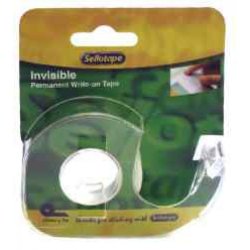 Sellotape Invisible Permanent Write-on-tape In Dispenser 18MMX15M Each