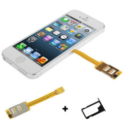 2 In 1 - Dual Sim Card Adapter + Tray Holder For Iphones